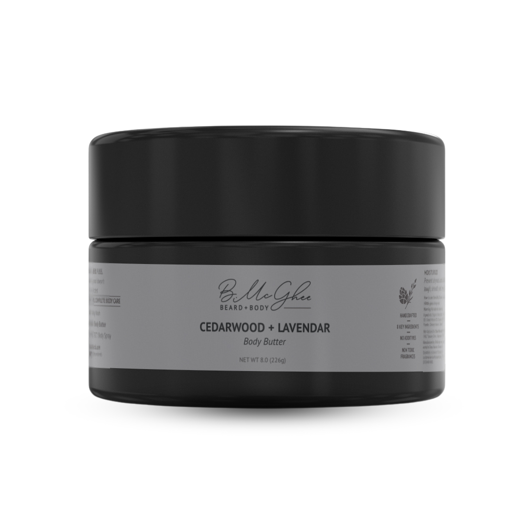 Cedarwood + Lavender Body Butter for Men – 8 oz | Deep Moisture, Waterless & Eco-Friendly