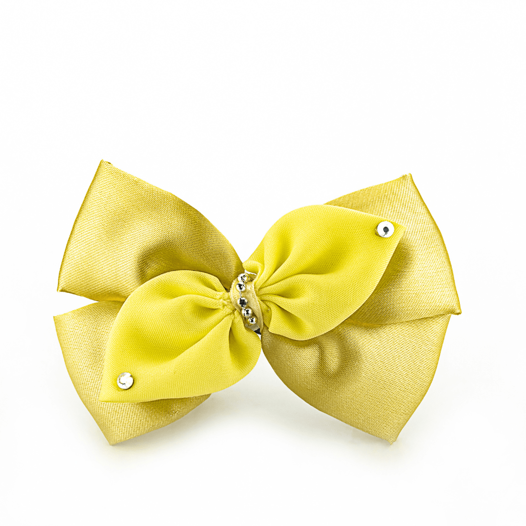 Deluxe Yellow Silk Hair Bow