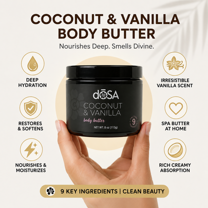 Coconut &amp; Vanilla Body Butter for Dry Skin | dŌSA Naturals