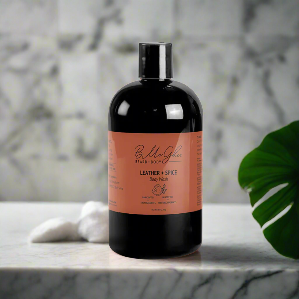 Leather + Spice Body Wash -Plant-Based, Gentle Cleanser for Soft, Nourished Skin