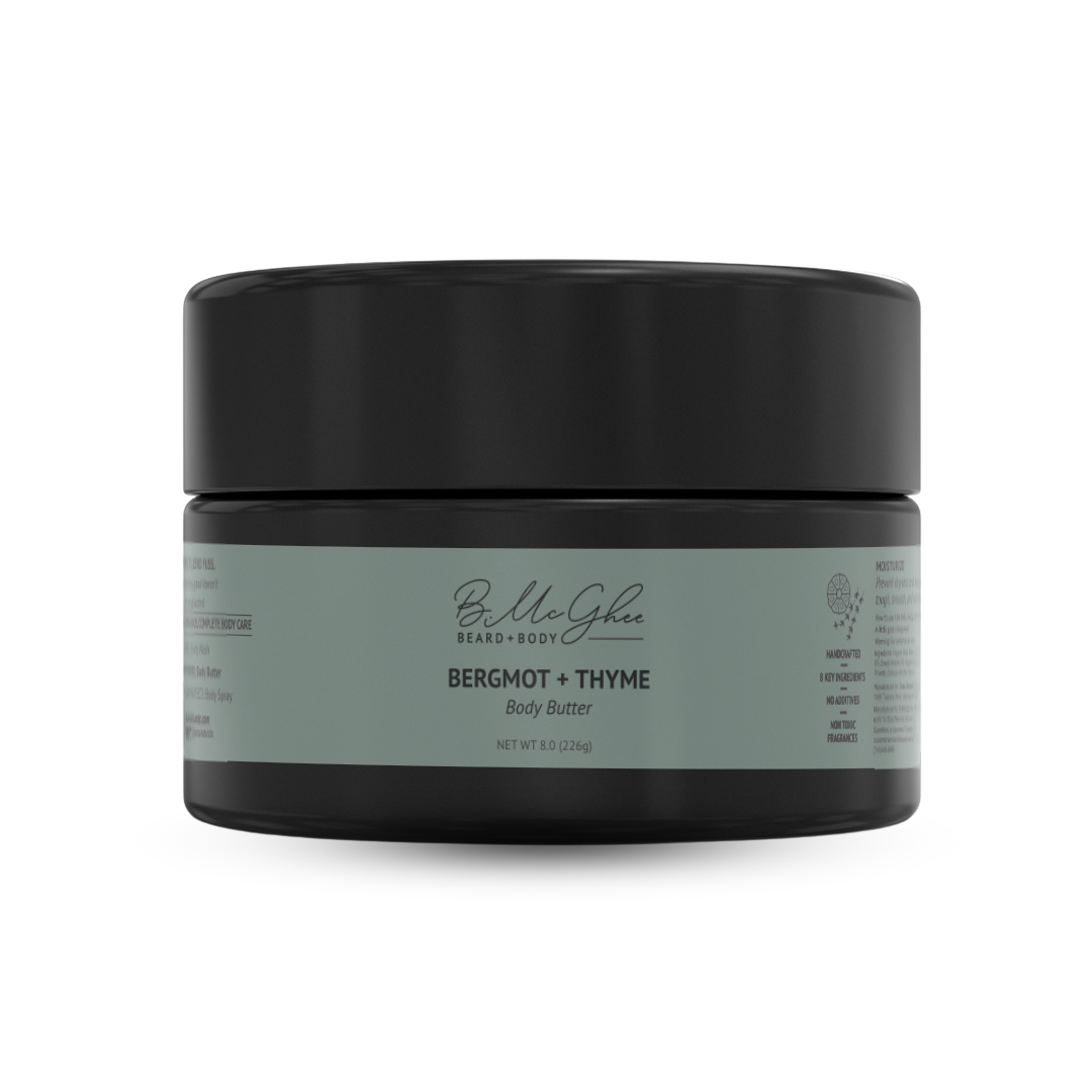Bergmot+ Thyme Body Butter for Men – 8 oz | Energizing Hydration, Waterless &amp; Eco-Friendly